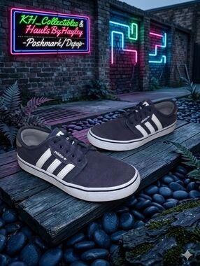 Adidas Seeley Navy White Gum Sole Men 5.5 Women 7 Skate Shoes G67115